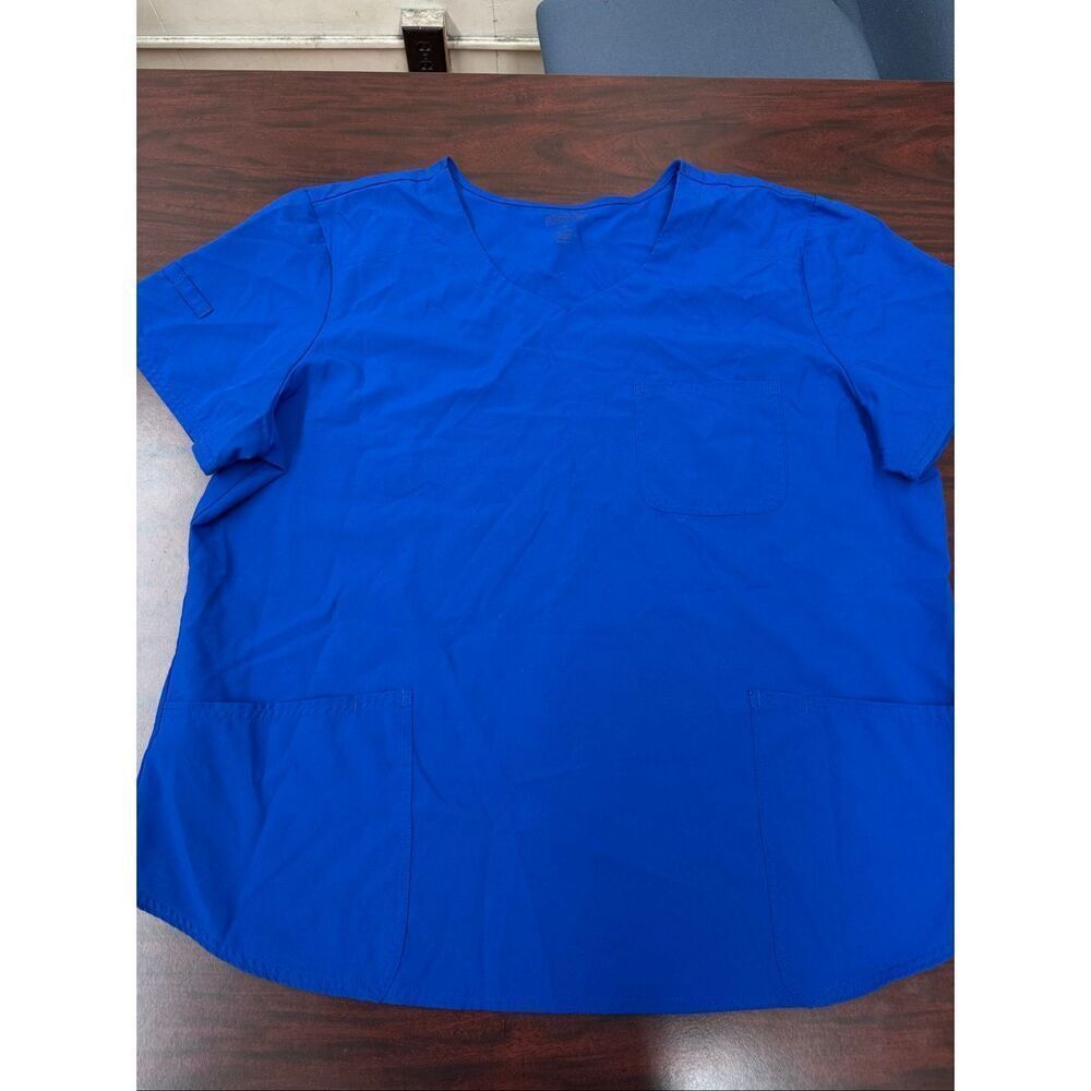 Scrubstar Electric Blue Sweetheart V-Neck Short Sleeve Scrub Top Size 2XL